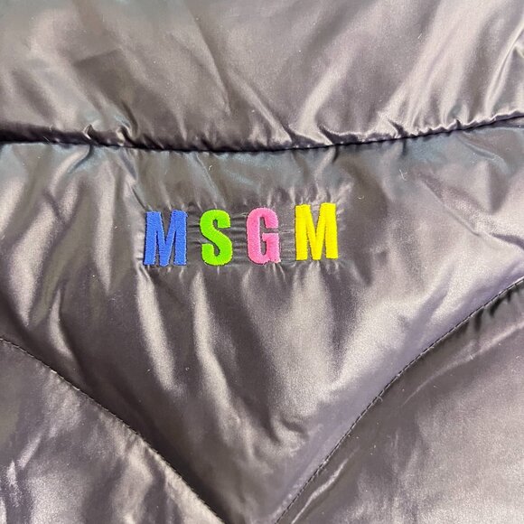 NWOT MSGM Women's Down Puffer Jacket Size M Three-Quarter Sleeve - Picture 12 of 14